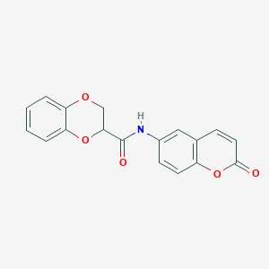 molecular formula C18H13NO5 B2917824 N-(2-oxo-2H-chromen-6-yl)-2,3-dihydro-1,4-benzodioxine-2-carboxamide CAS No. 923195-58-8