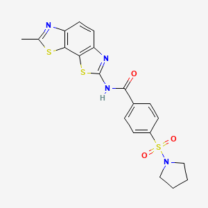 N-(7-methyl-[1,3]thiazolo[4,5-g][1,3]benzothiazol-2-yl)-4-pyrrolidin-1-ylsulfonylbenzamide