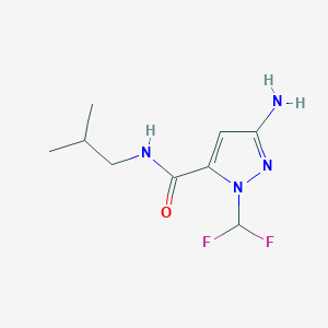 molecular formula C9H14F2N4O B2917836 5-Amino-2-(difluoromethyl)-N-(2-methylpropyl)pyrazole-3-carboxamide CAS No. 2226034-08-6