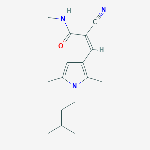 molecular formula C16H23N3O B2917837 (Z)-2-cyano-3-[2,5-dimethyl-1-(3-methylbutyl)pyrrol-3-yl]-N-methylprop-2-enamide CAS No. 1356809-80-7