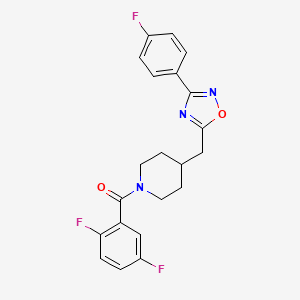 molecular formula C21H18F3N3O2 B2917838 1-(2,5-Difluorobenzoyl)-4-{[3-(4-fluorophenyl)-1,2,4-oxadiazol-5-yl]methyl}piperidine CAS No. 1775495-59-4