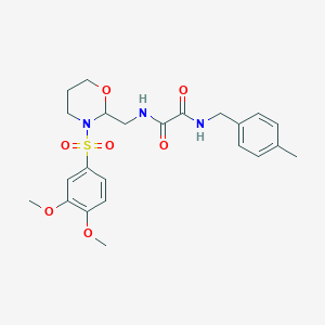 N1-((3-((3,4-dimethoxyphenyl)sulfonyl)-1,3-oxazinan-2-yl)methyl)-N2-(4-methylbenzyl)oxalamide