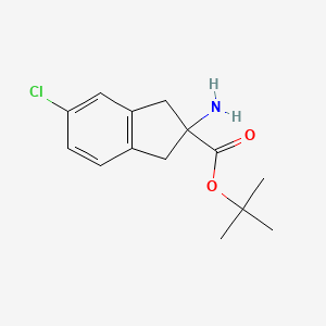 molecular formula C14H18ClNO2 B2917846 Tert-butyl 2-amino-5-chloro-1,3-dihydroindene-2-carboxylate CAS No. 2248388-55-6