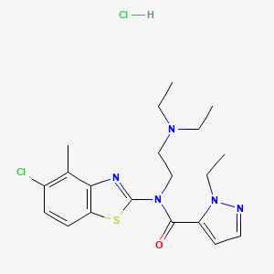 molecular formula C20H27Cl2N5OS B2917862 盐酸N-(5-氯-4-甲基苯并[d]噻唑-2-基)-N-(2-(二乙氨基)乙基)-1-乙基-1H-吡唑-5-甲酰胺 CAS No. 1216754-35-6