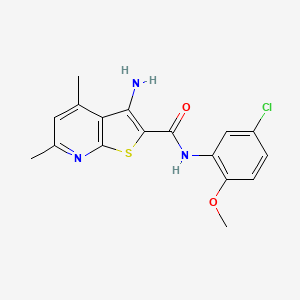 molecular formula C17H16ClN3O2S B2917867 3-氨基-N-(5-氯-2-甲氧基苯基)-4,6-二甲基噻吩并[2,3-b]吡啶-2-甲酰胺 CAS No. 332949-99-2