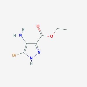 molecular formula C6H8BrN3O2 B2917870 4-氨基-3-溴-1H-吡唑-5-羧酸乙酯 CAS No. 1979126-28-7