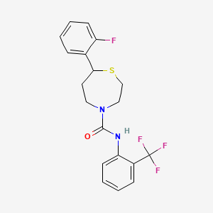 molecular formula C19H18F4N2OS B2917875 7-(2-氟苯基)-N-(2-(三氟甲基)苯基)-1,4-噻氮杂环-4-甲酰胺 CAS No. 1705197-77-8
