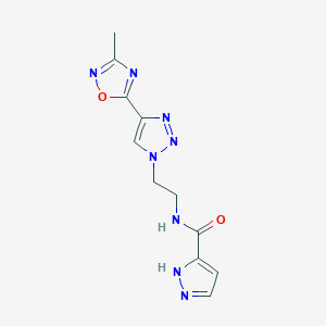 N-(2-(4-(3-methyl-1,2,4-oxadiazol-5-yl)-1H-1,2,3-triazol-1-yl)ethyl)-1H-pyrazole-3-carboxamide