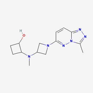 molecular formula C14H20N6O B2917881 2-[甲基(1-{3-甲基-[1,2,4]三唑并[4,3-b]哒嗪-6-基}氮杂环丁-3-基)氨基]环丁-1-醇 CAS No. 2197783-27-8