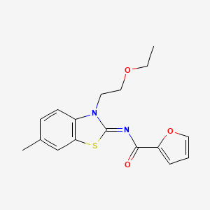 molecular formula C17H18N2O3S B2917888 (Z)-N-(3-(2-乙氧基乙基)-6-甲基苯并[d]噻唑-2(3H)-亚基)呋喃-2-甲酰胺 CAS No. 865162-06-7