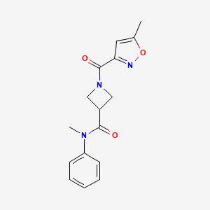 molecular formula C16H17N3O3 B2917894 N-methyl-1-(5-methylisoxazole-3-carbonyl)-N-phenylazetidine-3-carboxamide CAS No. 1448123-89-4