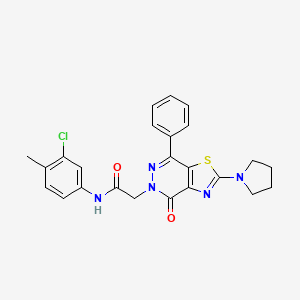 molecular formula C24H22ClN5O2S B2917898 N-(3-chloro-4-methylphenyl)-2-(4-oxo-7-phenyl-2-(pyrrolidin-1-yl)thiazolo[4,5-d]pyridazin-5(4H)-yl)acetamide CAS No. 1105218-23-2