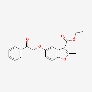 molecular formula C20H18O5 B2917900 2-甲基-5-(2-氧代-2-苯乙氧基)-1-苯并呋喃-3-羧酸乙酯 CAS No. 5010-45-7