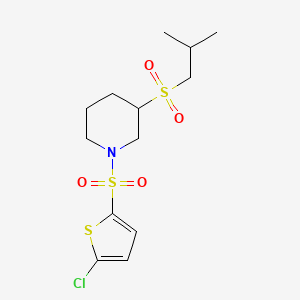 1-[(5-Chlorothiophen-2-yl)sulfonyl]-3-(2-methylpropanesulfonyl)piperidine