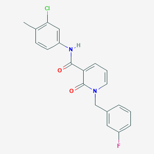 molecular formula C20H16ClFN2O2 B2917906 N-(3-chloro-4-methylphenyl)-1-(3-fluorobenzyl)-2-oxo-1,2-dihydropyridine-3-carboxamide CAS No. 946245-32-5