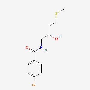 molecular formula C12H16BrNO2S B2917907 4-Bromo-N-(2-hydroxy-4-methylsulfanylbutyl)benzamide CAS No. 2309570-40-7