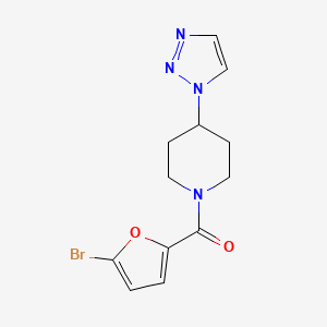 molecular formula C12H13BrN4O2 B2917911 (4-(1H-1,2,3-三唑-1-基)哌啶-1-基)(5-溴呋喃-2-基)甲酮 CAS No. 1788558-52-0