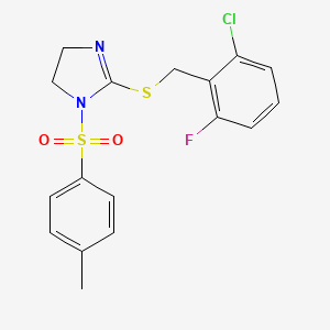 2-((2-chloro-6-fluorobenzyl)thio)-1-tosyl-4,5-dihydro-1H-imidazole
