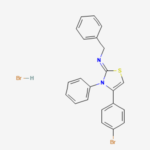 molecular formula C22H18Br2N2S B2917919 N-[(2Z)-4-(4-bromophenyl)-3-phenyl-1,3-thiazol-2(3H)-ylidene]-1-phenylmethanamine hydrobromide CAS No. 479351-24-1