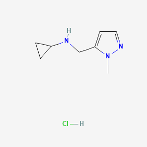 molecular formula C8H14ClN3 B2917936 N-[(1-methyl-1h-pyrazol-5-yl)methyl]cyclopropanamine hydrochloride CAS No. 2193066-93-0