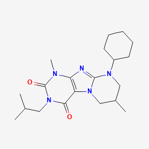 molecular formula C20H31N5O2 B2917942 9-环己基-3-异丁基-1,7-二甲基-6,7,8,9-四氢嘧啶并[2,1-f]嘌呤-2,4(1H,3H)-二酮 CAS No. 877616-39-2