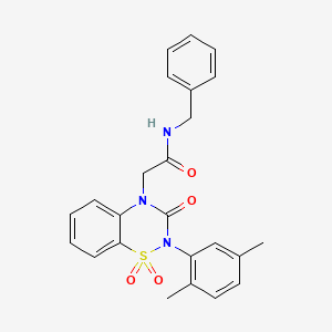 molecular formula C24H23N3O4S B2917948 N-benzyl-2-(2-(2,5-dimethylphenyl)-1,1-dioxido-3-oxo-2H-benzo[e][1,2,4]thiadiazin-4(3H)-yl)acetamide CAS No. 941899-84-9