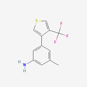 molecular formula C12H10F3NS B2917953 3-Methyl-5-[4-(trifluoromethyl)thiophen-3-yl]aniline CAS No. 2580211-31-8
