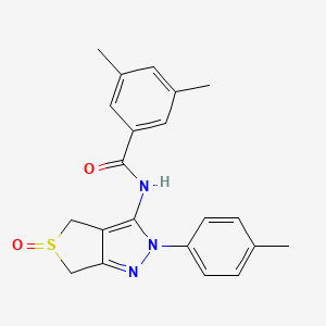 3,5-dimethyl-N-[2-(4-methylphenyl)-5-oxo-4,6-dihydrothieno[3,4-c]pyrazol-3-yl]benzamide