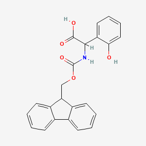 molecular formula C23H19NO5 B2918030 2-({[(9H-芴-9-基)甲氧羰基}氨基)-2-(2-羟苯基)乙酸 CAS No. 1696717-50-6