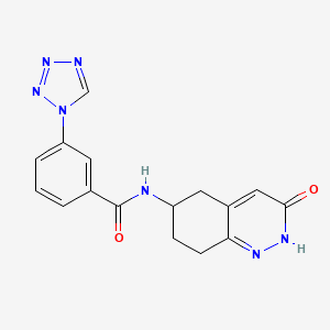 molecular formula C16H15N7O2 B2918032 N-(3-oxo-2,3,5,6,7,8-hexahydrocinnolin-6-yl)-3-(1H-tetrazol-1-yl)benzamide CAS No. 1903877-89-3