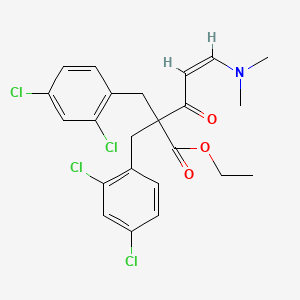 molecular formula C23H23Cl4NO3 B2918037 （Z）-2,2-双（2,4-二氯苄基）-5-（二甲氨基）-3-氧代-4-戊烯酸乙酯 CAS No. 478033-78-2