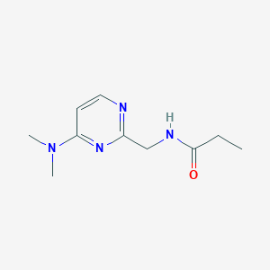 molecular formula C10H16N4O B2918043 N-((4-(二甲氨基)嘧啶-2-基)甲基)丙酰胺 CAS No. 1797329-67-9