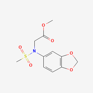 molecular formula C11H13NO6S B2918045 methyl N-1,3-benzodioxol-5-yl-N-(methylsulfonyl)glycinate CAS No. 717874-18-5