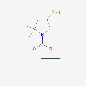 molecular formula C11H21NO2S B2918046 Tert-butyl 2,2-dimethyl-4-sulfanylpyrrolidine-1-carboxylate CAS No. 2580238-57-7