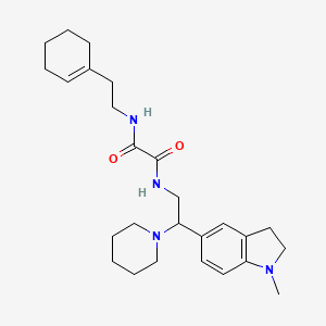 molecular formula C26H38N4O2 B2918048 N1-(2-(cyclohex-1-en-1-yl)ethyl)-N2-(2-(1-methylindolin-5-yl)-2-(piperidin-1-yl)ethyl)oxalamide CAS No. 922083-38-3