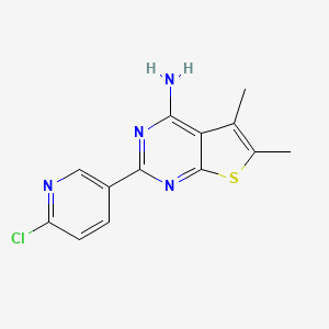 molecular formula C13H11ClN4S B2918052 2-(6-Chloropyridin-3-yl)-5,6-dimethylthieno[2,3-d]pyrimidin-4-amine CAS No. 924378-04-1
