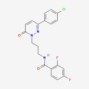 molecular formula C20H16ClF2N3O2 B2918058 N-(3-(3-(4-chlorophenyl)-6-oxopyridazin-1(6H)-yl)propyl)-2,4-difluorobenzamide CAS No. 1021120-47-7