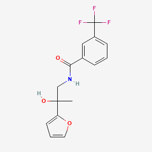 molecular formula C15H14F3NO3 B2918061 N-(2-(呋喃-2-基)-2-羟基丙基)-3-(三氟甲基)苯甲酰胺 CAS No. 1396806-22-6