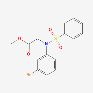 molecular formula C15H14BrNO4S B2918063 Methyl N-(3-bromophenyl)-N-(phenylsulfonyl)glycinate CAS No. 363182-55-2