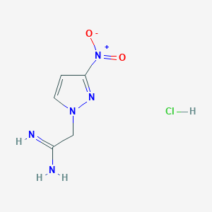 molecular formula C5H8ClN5O2 B2918068 2-(3-Nitro-1H-pyrazol-1-yl)ethanimidamide hydrochloride CAS No. 1461713-67-6