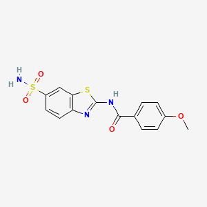 molecular formula C15H13N3O4S2 B2918071 4-methoxy-N-(6-sulfamoyl-1,3-benzothiazol-2-yl)benzamide CAS No. 301859-17-6