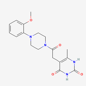 molecular formula C18H22N4O4 B2918073 5-(2-(4-(2-甲氧基苯基)哌嗪-1-基)-2-氧代乙基)-6-甲基嘧啶-2,4(1H,3H)-二酮 CAS No. 1203300-78-0