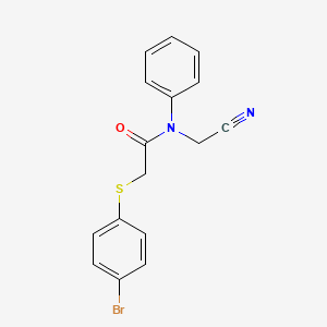 molecular formula C16H13BrN2OS B2918074 2-[(4-bromophenyl)sulfanyl]-N-(cyanomethyl)-N-phenylacetamide CAS No. 1180099-80-2