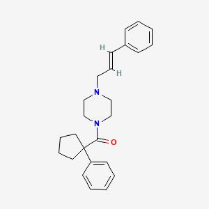 molecular formula C25H30N2O B2918075 Phenylcyclopentyl 4-(3-phenylprop-2-enyl)piperazinyl ketone CAS No. 1025153-60-9