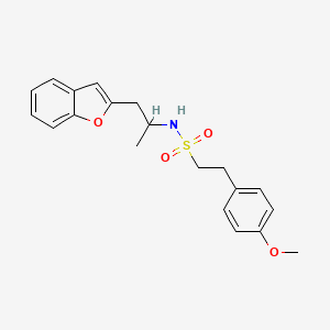 molecular formula C20H23NO4S B2918076 N-(1-(benzofuran-2-yl)propan-2-yl)-2-(4-methoxyphenyl)ethanesulfonamide CAS No. 2034380-76-0