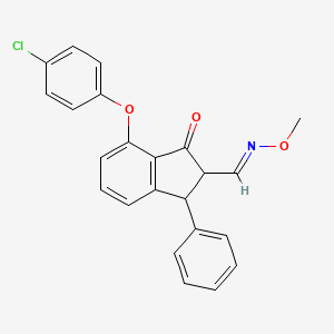 molecular formula C23H18ClNO3 B2918078 4-(4-氯苯氧基)-3-氧代-1-苯基-2-茚满甲醛 O-甲基肟 CAS No. 337921-43-4