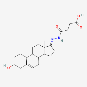 molecular formula C23H34N2O4 B2918084 (E)-4-(2-(3-hydroxy-10,13-dimethyl-3,4,7,8,9,11,12,13,15,16-decahydro-1H-cyclopenta[a]phenanthren-17(2H,10H,14H)-ylidene)hydrazinyl)-4-oxobutanoic acid CAS No. 312612-52-5