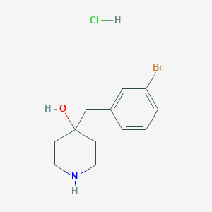 molecular formula C12H17BrClNO B2918089 4-[(3-Bromophenyl)methyl]piperidin-4-ol;hydrochloride CAS No. 2377035-88-4