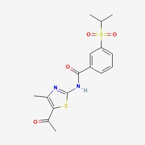 molecular formula C16H18N2O4S2 B2918105 N-(5-acetyl-4-methylthiazol-2-yl)-3-(isopropylsulfonyl)benzamide CAS No. 941992-97-8