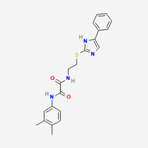 N1-(3,4-dimethylphenyl)-N2-(2-((4-phenyl-1H-imidazol-2-yl)thio)ethyl)oxalamide